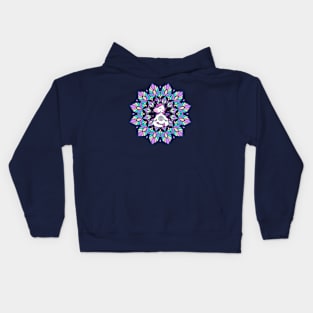 unicorn yoga in mandala Kids Hoodie